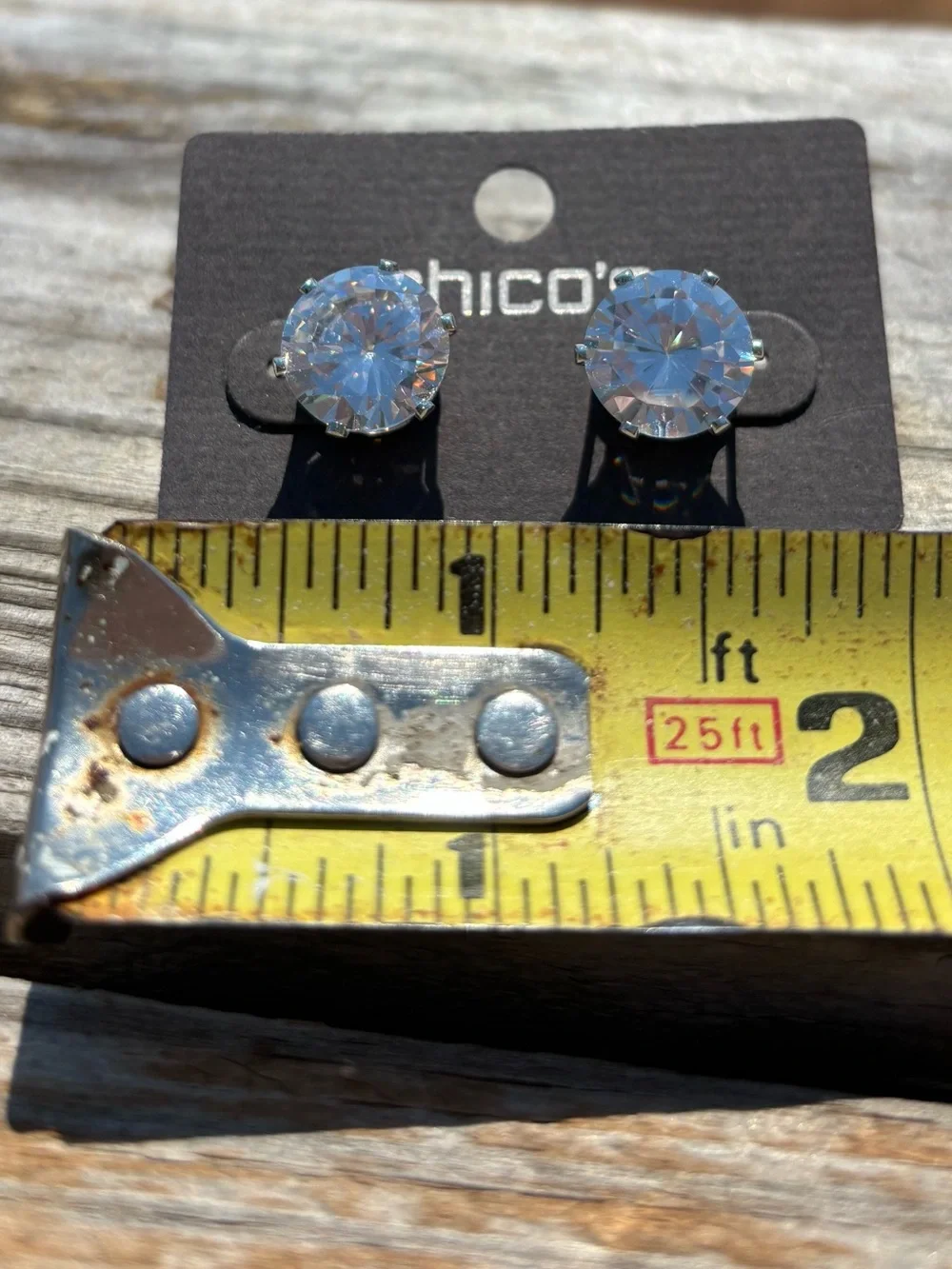 Chico’s Sparkling Clear Round Crystal Stud Earrings